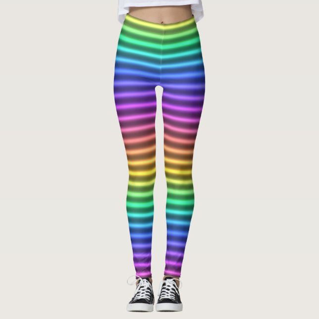 Leggings rayure nostalgique d'arcade : (Devant)