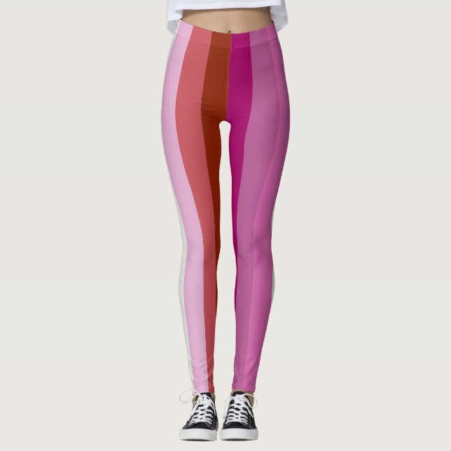 Leggings Rayure verticale lesbienne du drapeau LGBT de (Devant)