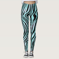 Rayure Zèbre Turquoise Bleu Vert et Noir