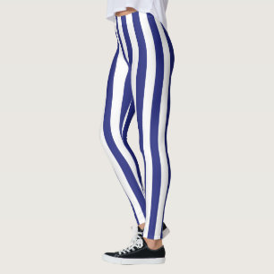 Leggings Rayures bleues et blanches verticales