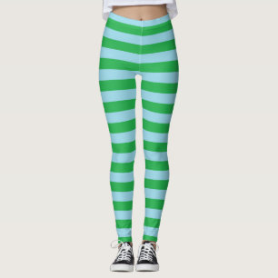 Leggings Rayures bleues vertes et en pastel