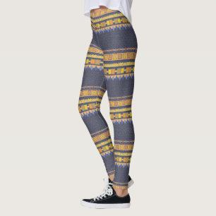 Leggings Rayures de couleur géométrique de coutume de