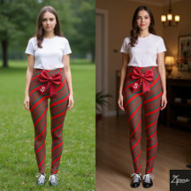 Rayures diagonales de Noël Rouge Vert Nœud