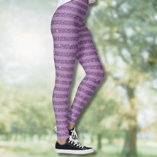 Leggings Rayures horizontales de style paillettes de mûre a