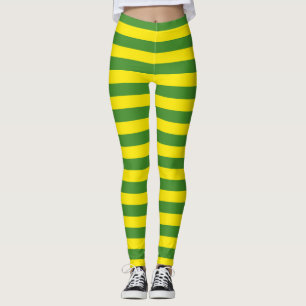 Leggings Rayures jaune et verte