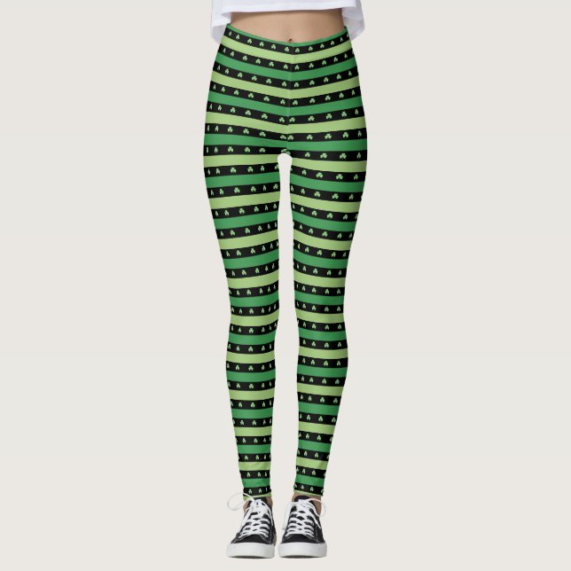 Leggings rayures Jour de la Saint Patrick (Devant)