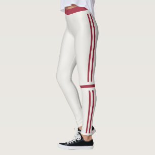 Leggings Rayures Marron Foncé Neutres Athleisure Personnali