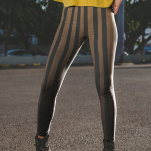 Leggings Rayures marron noir Steampunk
