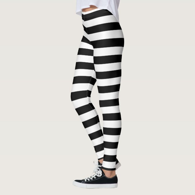Leggings Rayures noires et blanches (Gauche)