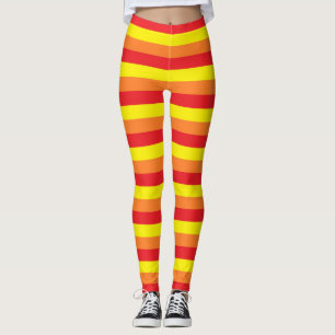 Leggings Rayures oranges, rouges et jaunes