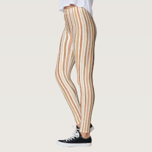 Leggings Rayures Rouge Gland Crème Chocolat Latte