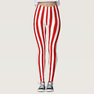 Leggings Rayures rouges et blanches