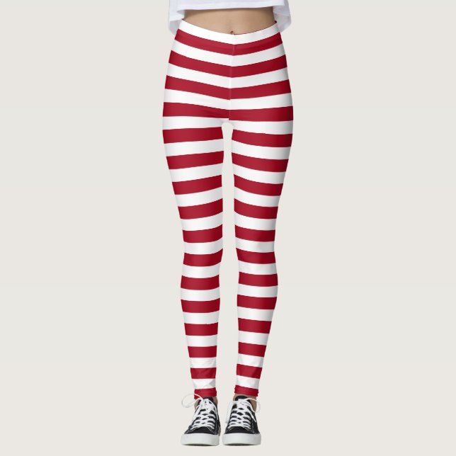 Leggings Rayures rouges et blanches de mon ~ de Ragdoll (Devant)