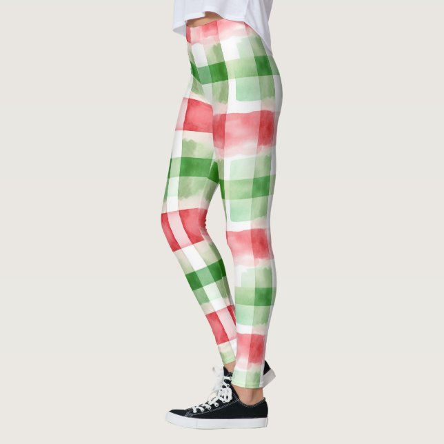 Leggings Rayures rouges vertes blanches (Gauche)