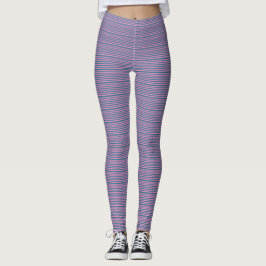 Leggings Rayures sarcelle et rose