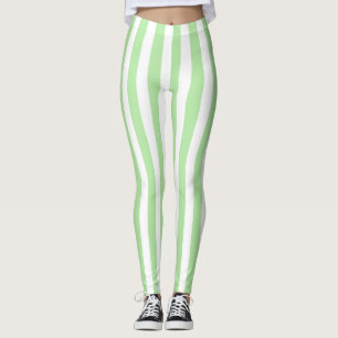 Leggings Rayures vertes et blanches molles verticales
