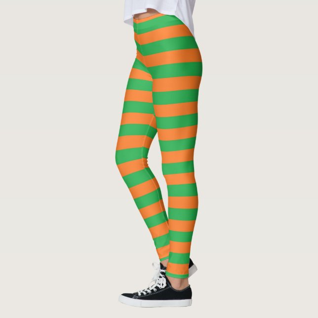 Leggings Rayures vertes et oranges (Gauche)
