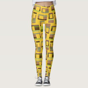 Leggings Rectangles à bandes d'or