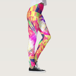 Leggings rectangles inclinés ou étirés de couleur, lumineux