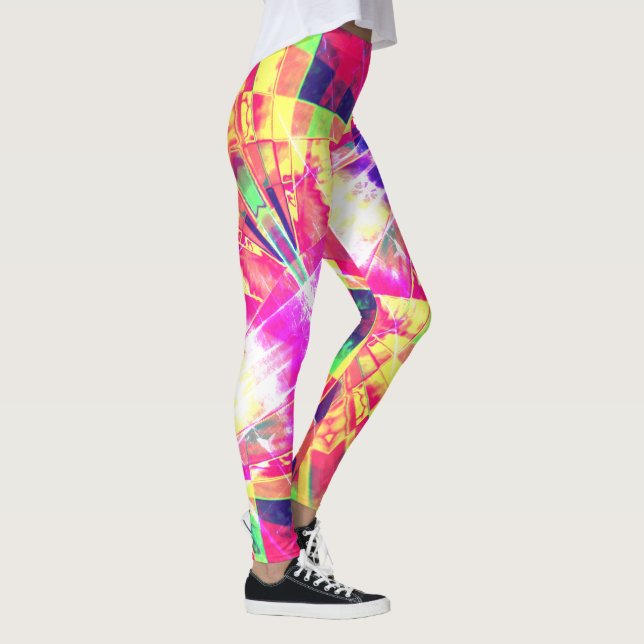 Leggings rectangles inclinés ou étirés de couleur, lumineux (Droite)