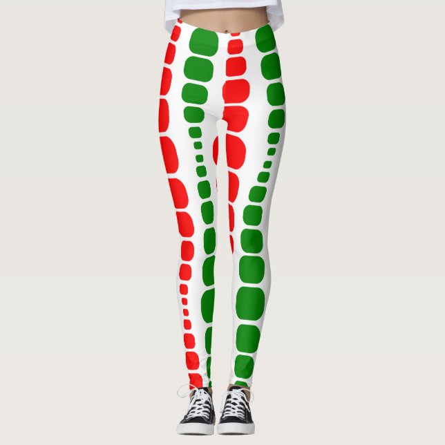 Leggings Rectangles modernes de Noël (Devant)