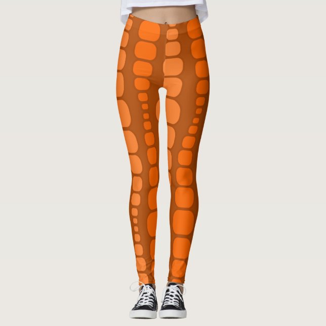Leggings Rectangles orange arrondies (Devant)