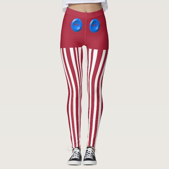 Leggings Red and White Elf Pants (Devant)