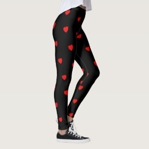 Leggings Red Black Heart