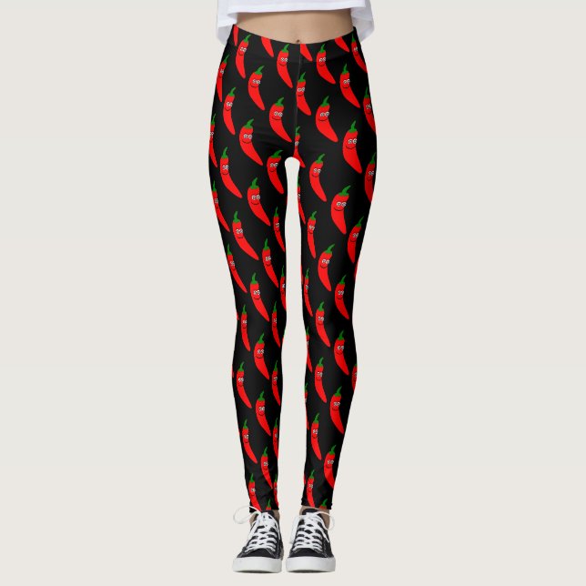 Leggings Red Chili Pepper Vous Choisissez Couleur Arrière - (Devant)