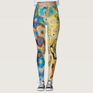 Leggings Red Gold Fall Nature Festival