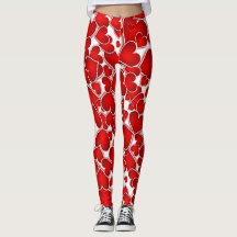 Leggings Red Hearts