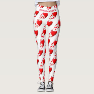 Leggings Red Hearts EXÉCUTEZ VOTRE COURSE Valentine Personn
