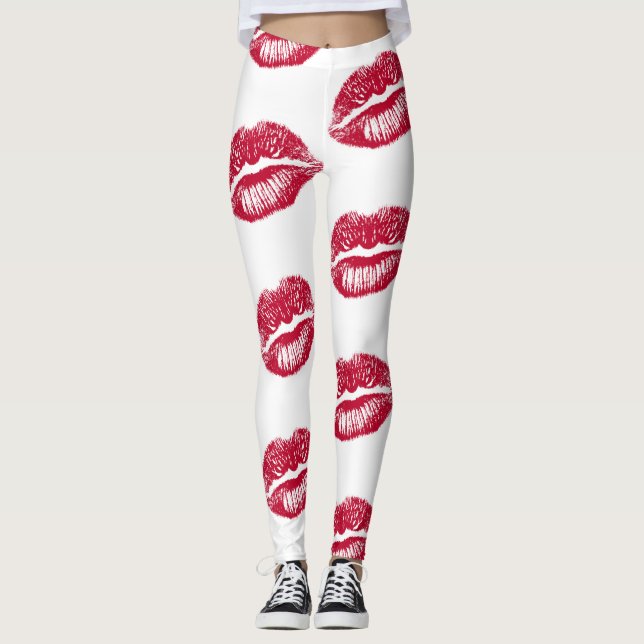 Leggings Red Multi Lips (Devant)