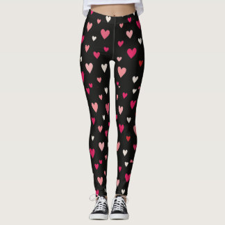 Leggings Red & Pink Hearts 