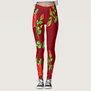Leggings Red Rose