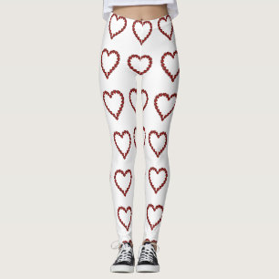 Leggings Red Ruby Gemstone Heart