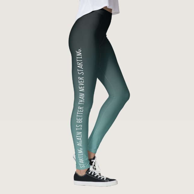 Leggings Redémarrer vaut mieux que ne jamais démarrer, Turq (Droite)