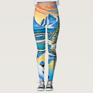 Leggings Réflexion sur la montagne neigeuse