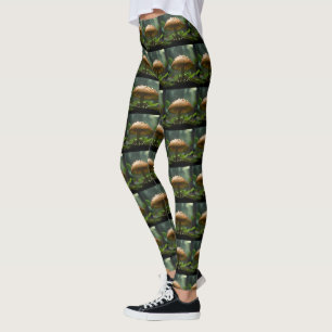 Leggings Refuge de jour de pluie : grenouilles s'abritant s