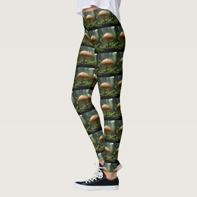 Leggings Refuge Rainy Day : Frogs Shelter Sous Champignons (Gauche)