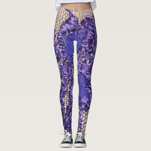 Leggings regard de dentelle pourpre de lingerie