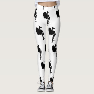 Leggings Reine des pique tenant de l'As noir Thunder_Cove