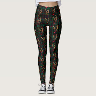 Leggings Renard à nez rouge Abstrait sur plaque noire