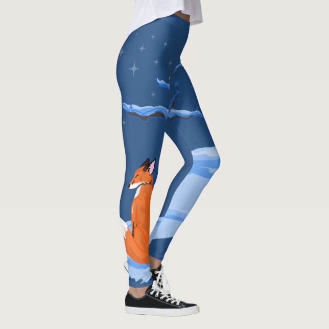 Leggings Renard nocturne d'hiver (Droite)