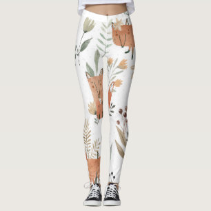 Leggings Renards dans les prés : Aquarelle transparente