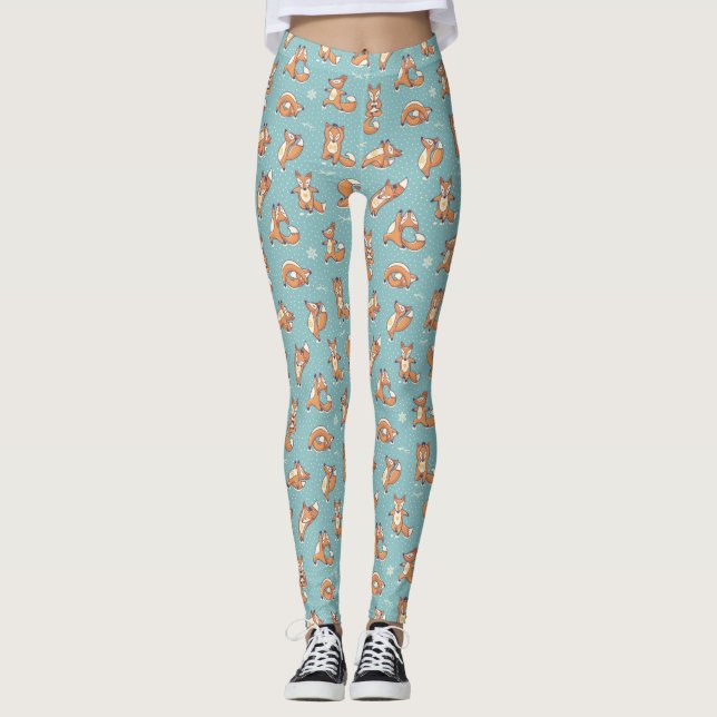 Leggings Renards de yoga (Devant)
