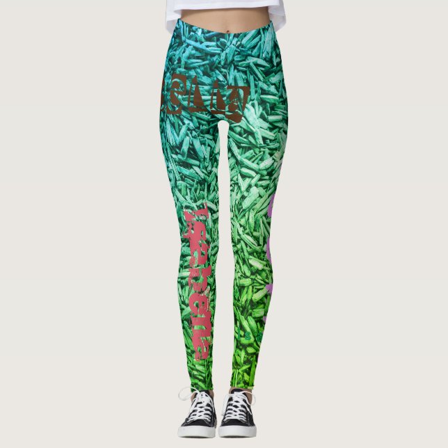 Leggings Répétition des légendes personnalisées de nom (Devant)