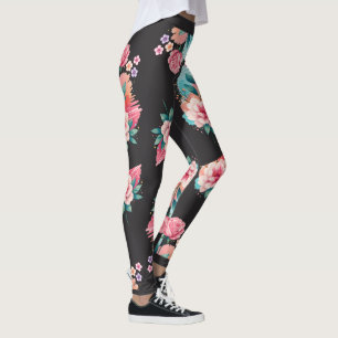 Leggings Restez Sauvage Fleurissez et Grandissez Rose Flora