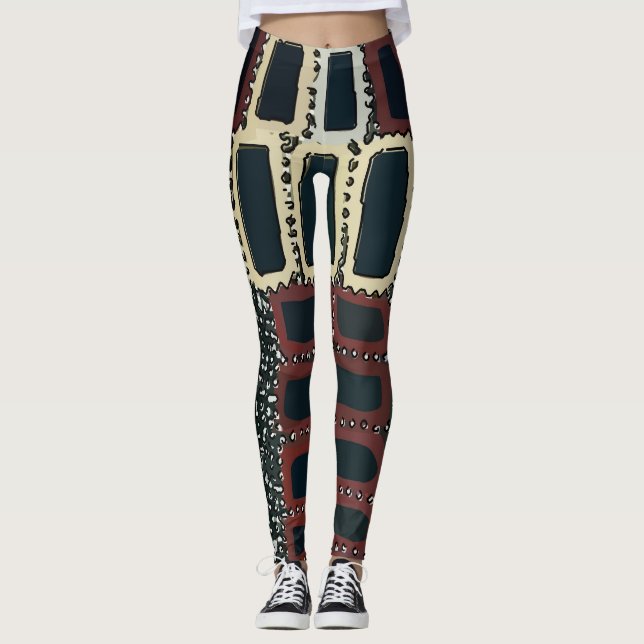 Leggings Résumé Grey Rectangles style Matisse, (Devant)