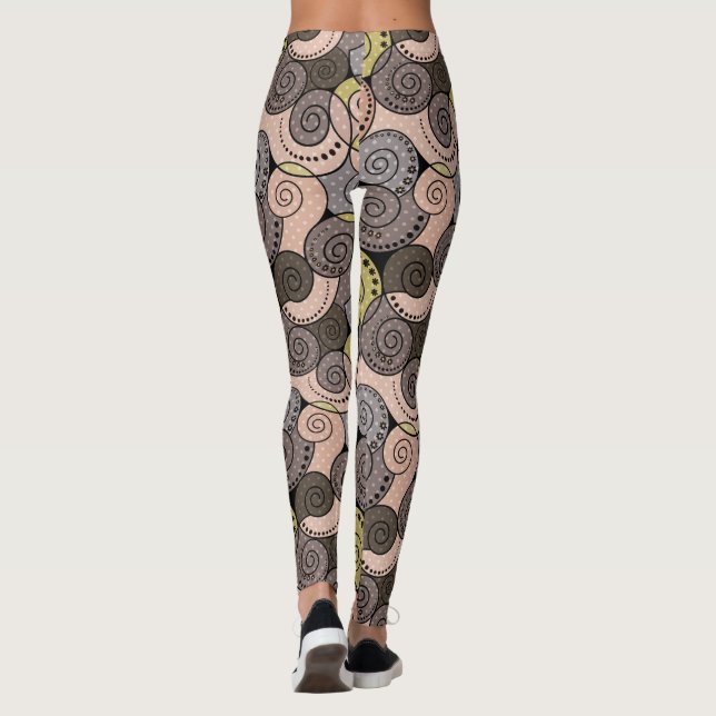 Leggings Rétro, abstrait, spirales (Dos)